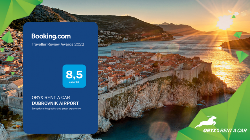 Auszeichnung für ORYX Rent a car Dubrovnik für 2022!