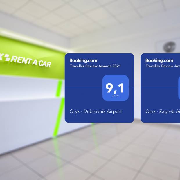 ORYX Rent a caru dvije nagrade od prestižnog Booking.com!